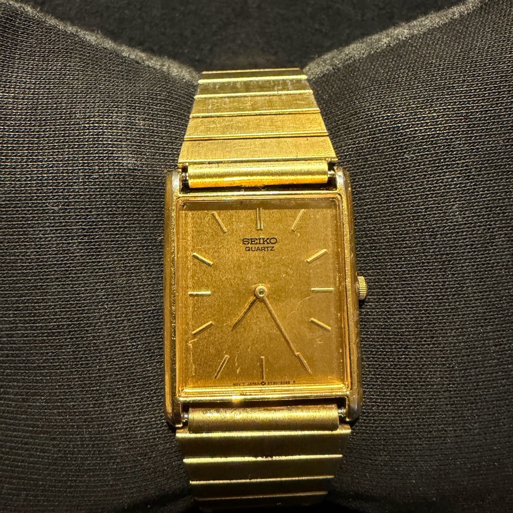 Seiko 5Y30-5060 Gold Tone Men’s Tank Watch